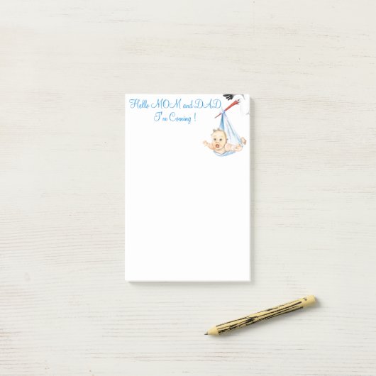 Ooievaar met Baby Grappige Sticky Notes Aangepaste (Op bureau)