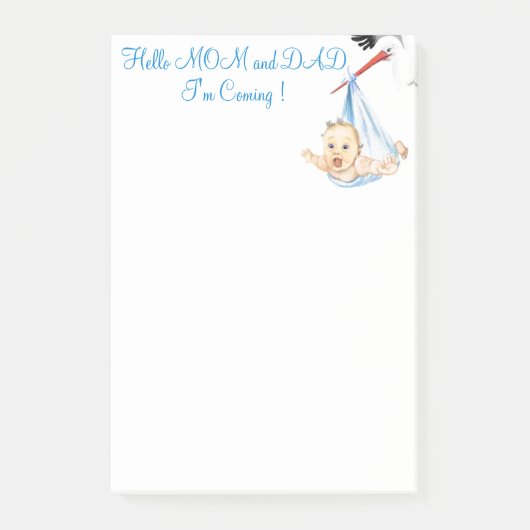 Ooievaar met Baby Grappige Sticky Notes Aangepaste (Voorkant)