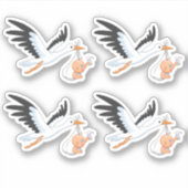 Ooievaar met een Baby die de eerste selfie set van Sticker (Voorkant)