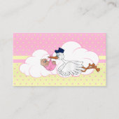 Ooievaar met een Schattigee Kleine Baby Meisje Boe Informatiekaartje (Voorkant)