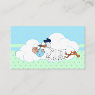 Ooievaar met een Schattigee Little Baby Boy Book R Informatiekaartje