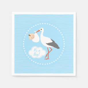 Ooievaar met schattige baby boy Party servetten