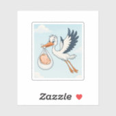 Ooievaar pasgeboren Baby Sticker (Vel)