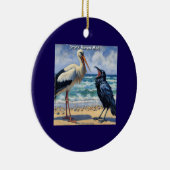 Ooievaar Raaf Dol – Strandvogel Gebabbel Keramisch Ornament (Rechts)