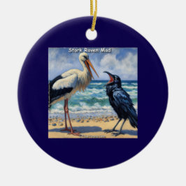 Ooievaar Raaf Dol – Strandvogel Gebabbel Keramisch Ornament