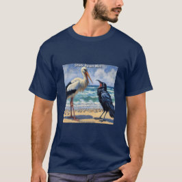 Ooievaar Raaf Dol – Strandvogel Gebabbel T-shirt