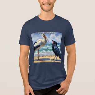 Ooievaar Raaf Dol – Strandvogel Gebabbel Tri-Blend Shirt