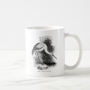 Ooievaar Vintage Vogel Wilde Natuur Tekening Koffiemok