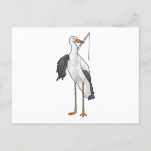 Ooievaar Visser Visser Vissersstok Briefkaart