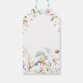 Ooievaar Wilde Bloem Lint Baby Shower  Cadeaulabel (Achterkant)