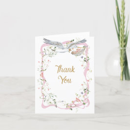 Ooievaar Wildflower Lint en Bow Baby shower Bedankkaart