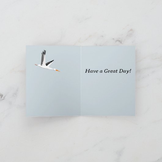 Ooievaars in een nest bewerkbare verjaardag kaart (Binnen)