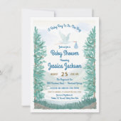 Ooievaar's Reis Baby Jongens Baby Shower Uitnodigi Kaart (Voorkant)
