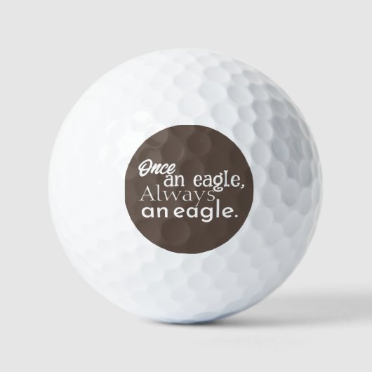 Ooit een adelaar, altijd een adelaar. Wit Donkerbr Golfballen (Voorkant)