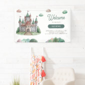 Ooit Green Castle Pastel Baby shower Spandoek (Insitu)