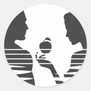 Ooit hands een Apple aan Adam, zwarte versie 1/3 Ronde Sticker