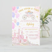 Ooit Magische Prinses Kasteel Verjaardag Kaart (Staand voorkant)