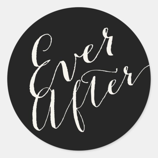 Ooit na Calligrafiescript Weddenkers Ronde Sticker (Voorkant)