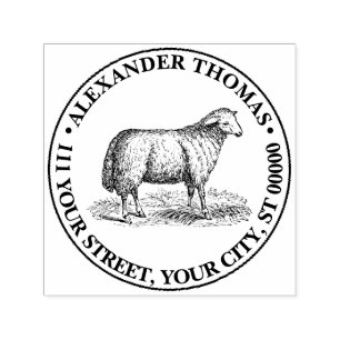 Ooit Schaap Ooievaar Boerderij Dieren Tekening C A Zelfinktende Stempel