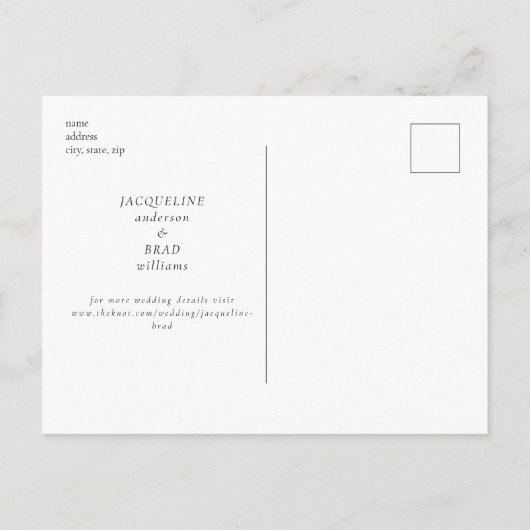 Ooit uw B/W bruiloft Bewaar de datum Briefkaart (Achterkant)