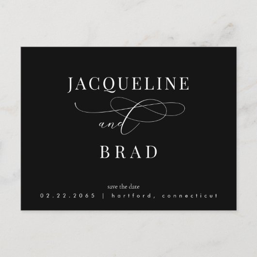 Ooit uw B/W bruiloft Bewaar de datum Briefkaart (Voorkant)