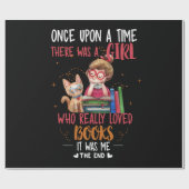 Ooit was er een meisje dat echt boekt cadeaupapier (Vlak)