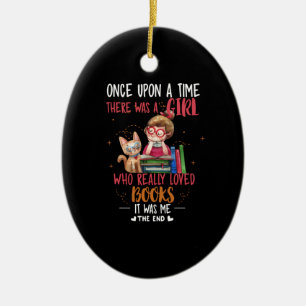 Ooit was er een meisje dat echt boekt keramisch ornament