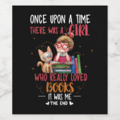 Ooit was er een meisje dat echt boekt wijn etiket (Enkel label)