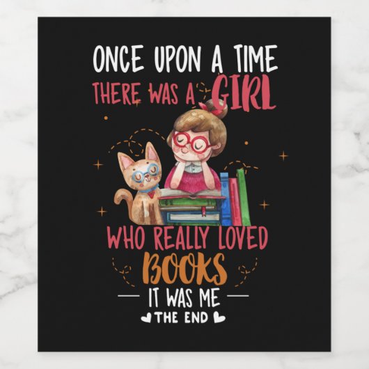 Ooit was er een meisje dat echt boekt wijn etiket (Enkel label)