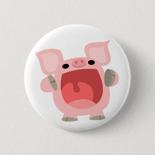 "OOK!!!" Cute Cartoon Pig Button Badge