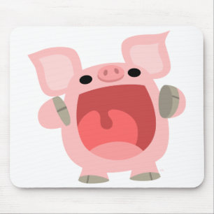 "OOK!!!" Cute Cartoon Pig Mousepad Muismat