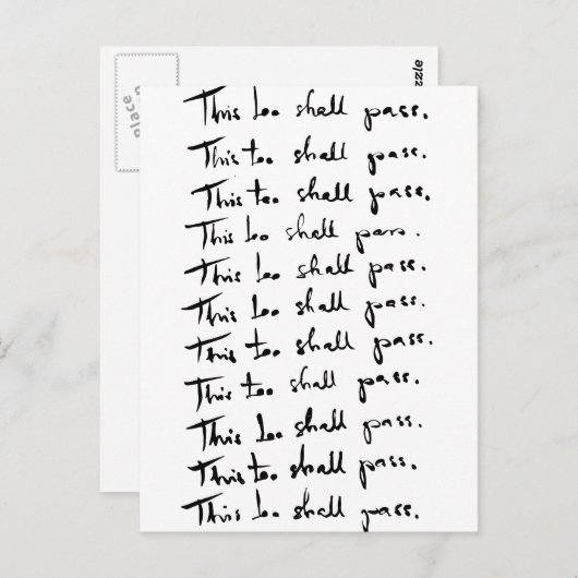 Ook dat gaat voorbij! Inspirerend prijsopgave Briefkaart (Voorkant / Achterkant)