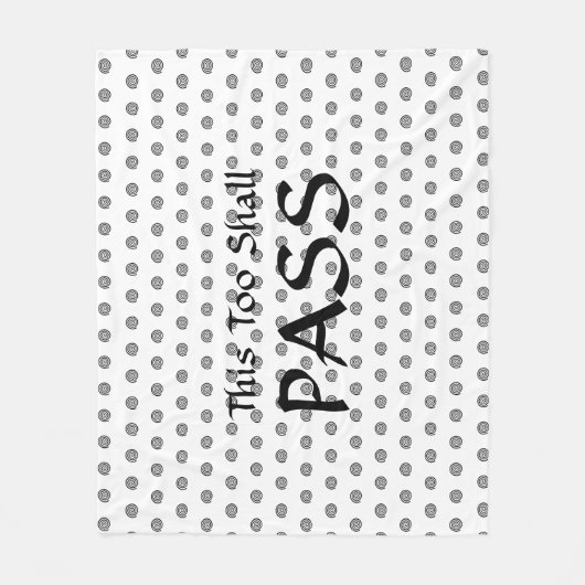 Ook deze zal passeren, zwart en wit fleece deken (Voorkant)