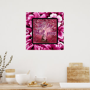 Ook dit zal Abstracte boomroze wit passeren Poster