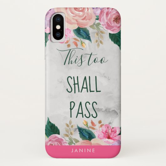 Ook dit zal passeren Girly Floral gepersonaliseerd Case-Mate iPhone Case (Achterkant)