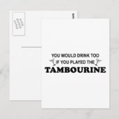 Ook Drink - Tambourine Briefkaart (Voorkant / Achterkant)