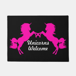 Ook roze Unicorns - Unicorns Welkom Deurmat