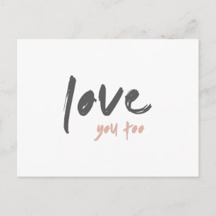 Ook van jou houden Modern minimalistisch roze ci Briefkaart