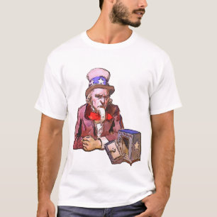 Oom Amerika Met Lege Schatkist Zwarte Omlijning Ar T-shirt