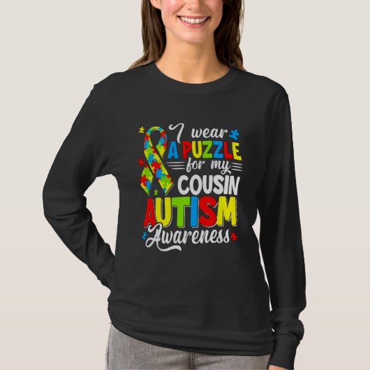Oom Autism Draag Puzzle Cousin T-shirt (Voorkant)