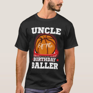 Oom basketbal verjaardagsjonsfamilie Baller b dag T-shirt