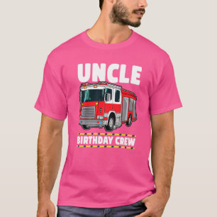 Oom Birthday Crew Fire Truck brandweerman T-shirt