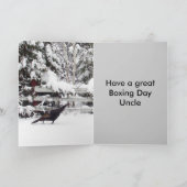 Oom Boxing Day Greeting-Wild Turkey in Snow Card Kaart (Binnen)