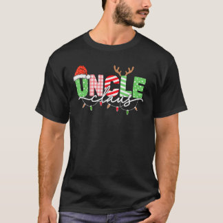 Oom Claus Kerstverlichting Kerstman Hoed Familie M T-shirt