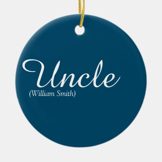 Oom Cool Modern Elegant Script Fun Quote Blue Keramisch Ornament (Voorkant)