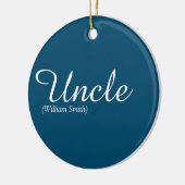 Oom Cool Modern Elegant Script Fun Quote Blue Keramisch Ornament (Links)