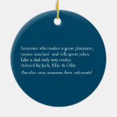 Oom Cool Modern Elegant Script Fun Quote Blue Keramisch Ornament (Achterkant)