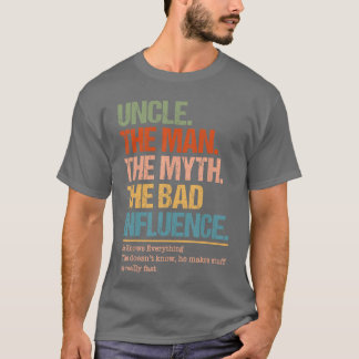 Oom de man mythe slechte invloed hij weet alles t-shirt