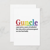 Oom Definitie Regenboog Grappig Cadeau Bedankkaart (Voorkant / Achterkant)