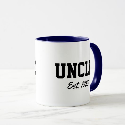 "Oom - est. date" een nieuwigheidsgeschenk Mok (Voorkant rechts)